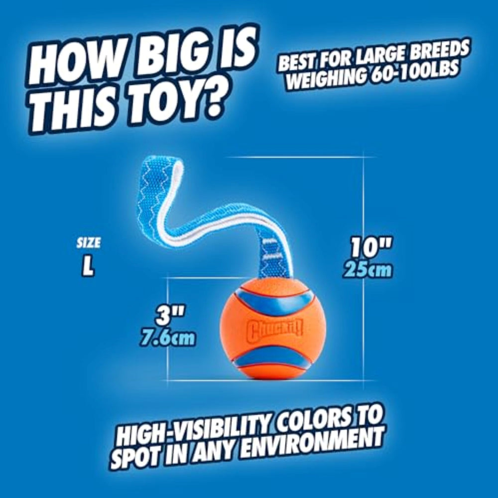 Taille large Chuckit! Ultra Tug, diamètre 3 pouces pour chiens 60-100 lb.