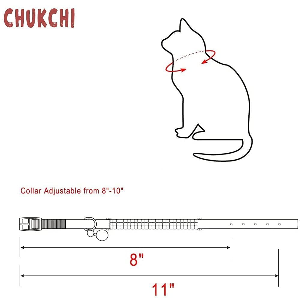 CHUKCHI collier avec élastique de sécurité et cloche pour chien et chat