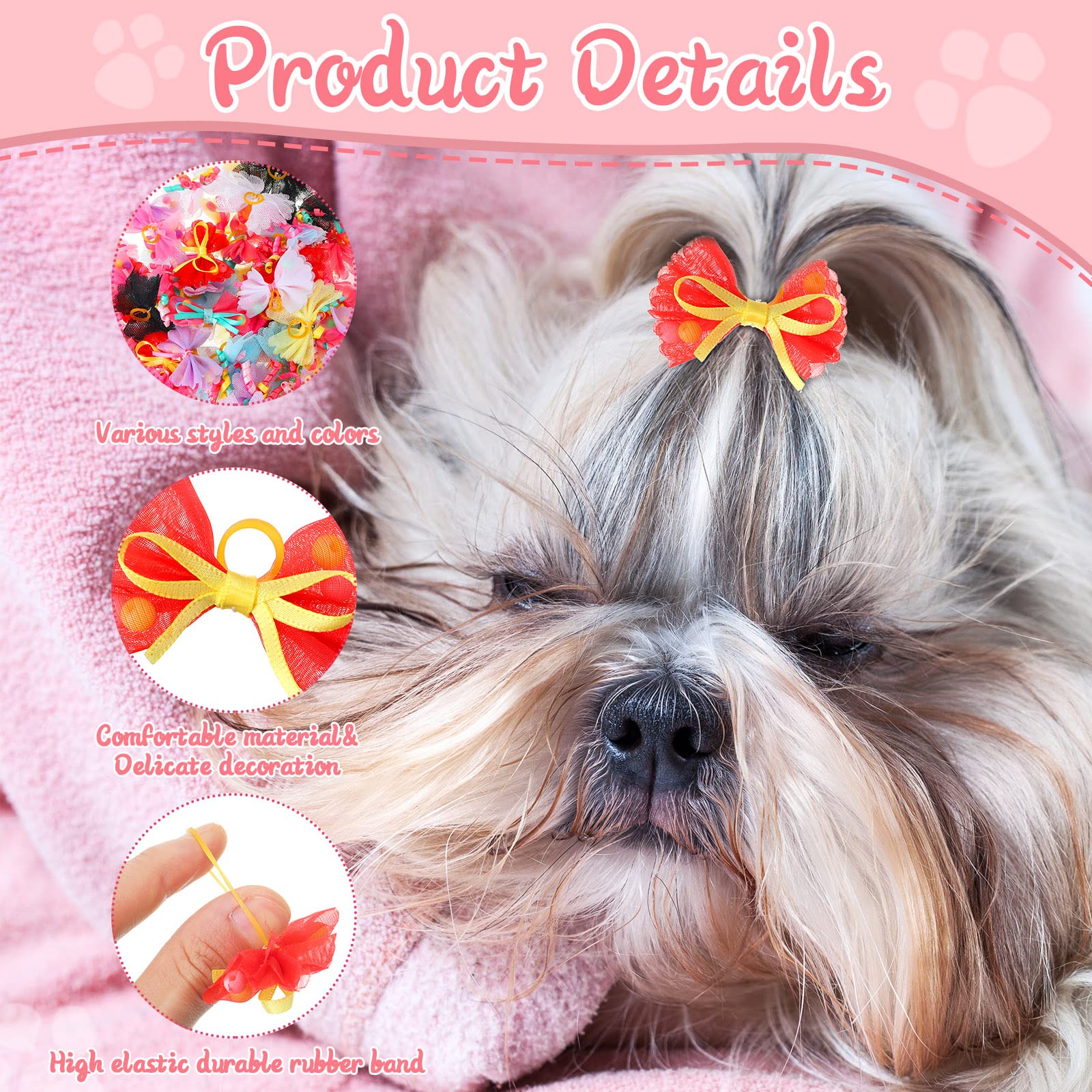Chumia boucles-poils-caniche-yorkshire-shih-tzu, adaptées aux petites races pour un style sûr.
