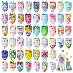 Bandana Chunful pour chien fleurs printemps, léger et lavable, parfait pour photos.