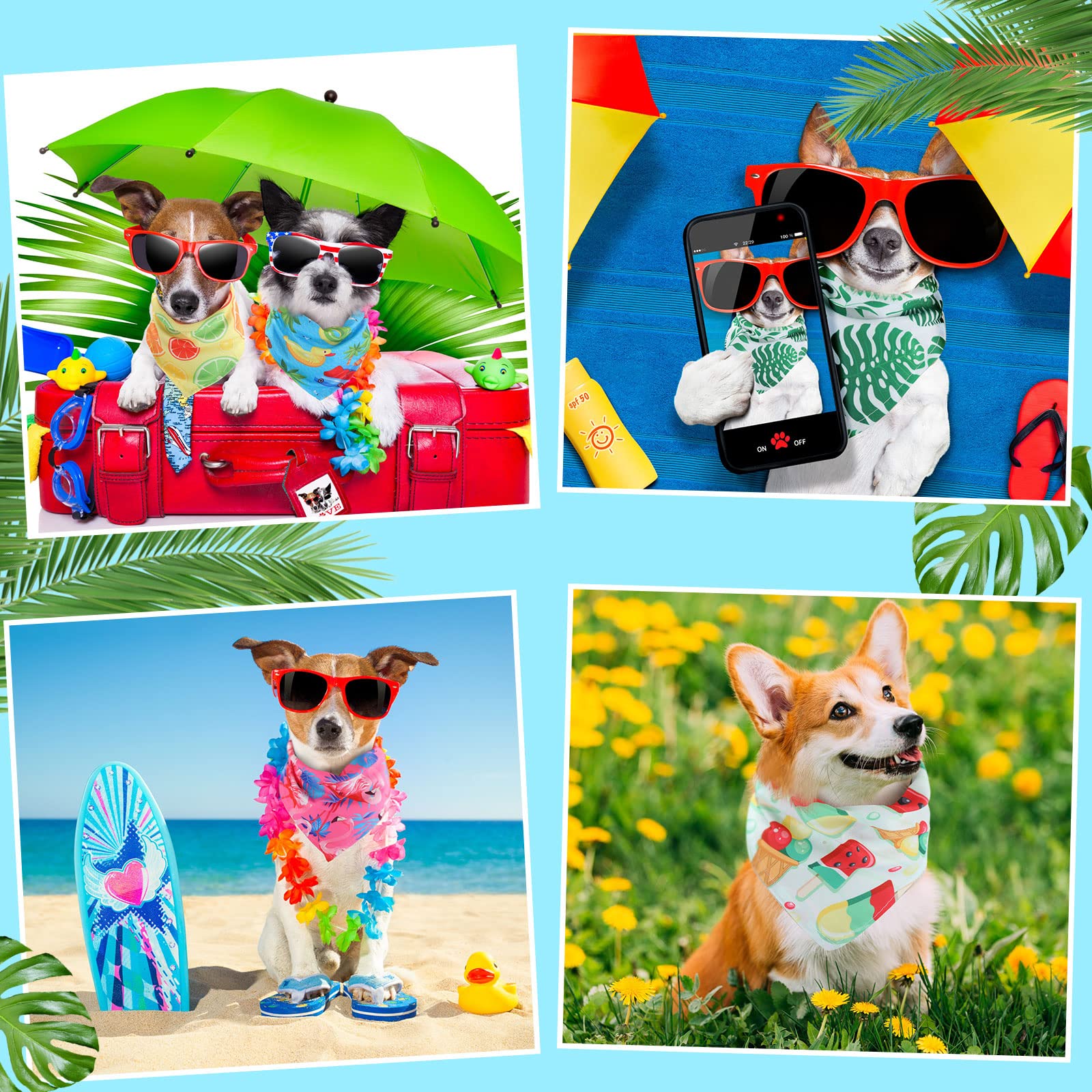 Bandanas Chunful chien motif feuilles d’automne, parfait pour saisons fraîches et looks cosy.
