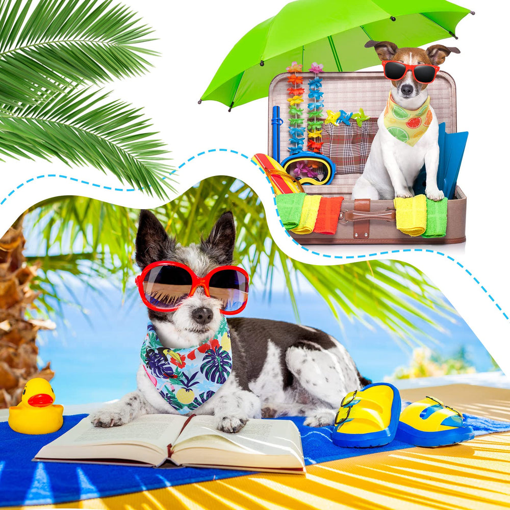 Bandanas Chunful pour chien motif feuilles, idéal pour un look estival frais.