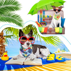 Bandanas Chunful pour chien motif feuilles, idéal pour un look estival frais.