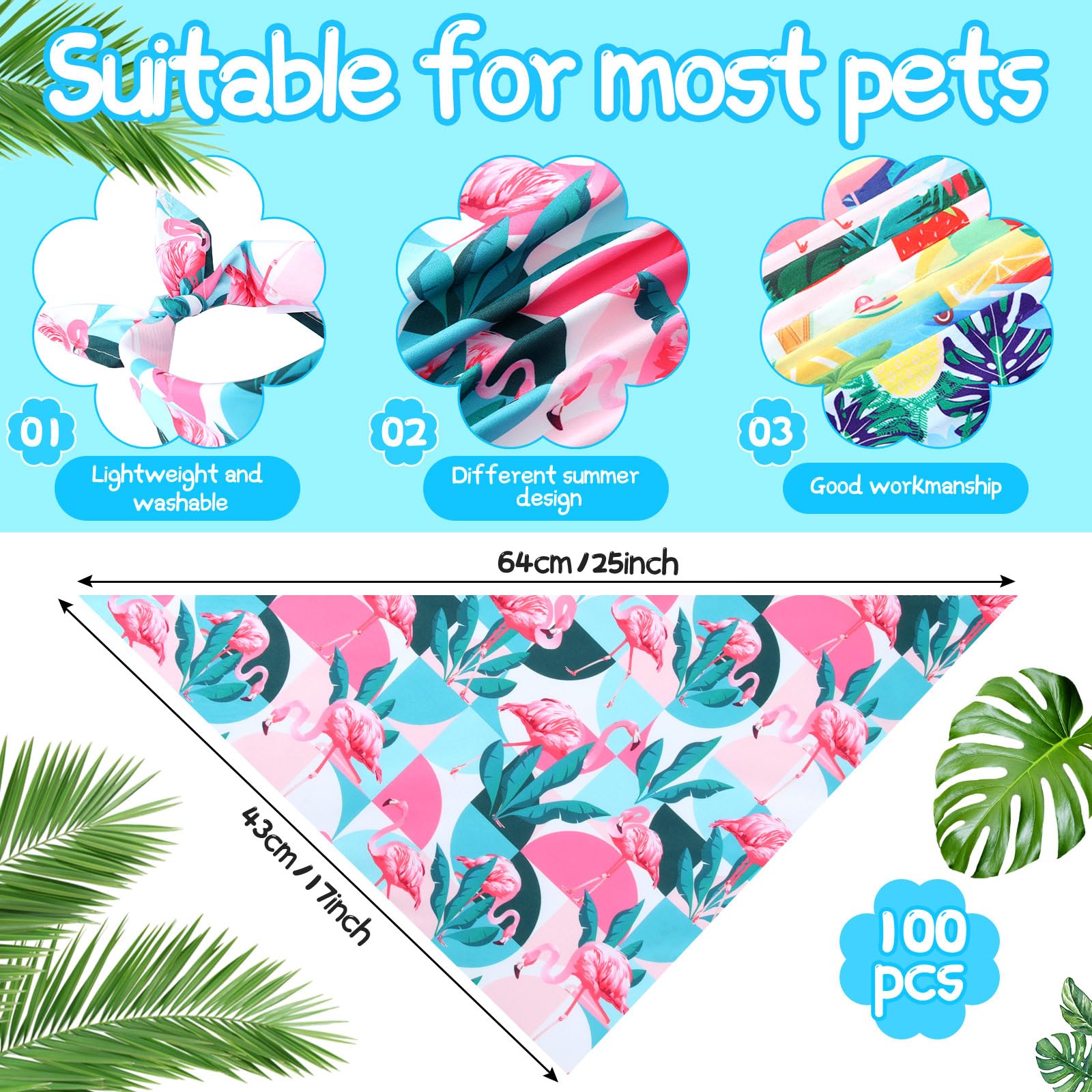 Bandanas Chunful chien motif flamant-rose, pratique pour photos et sorties fun.