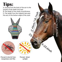 Chunful masque cheval avec oreilles, elasticite douce offrant confort prolongé.