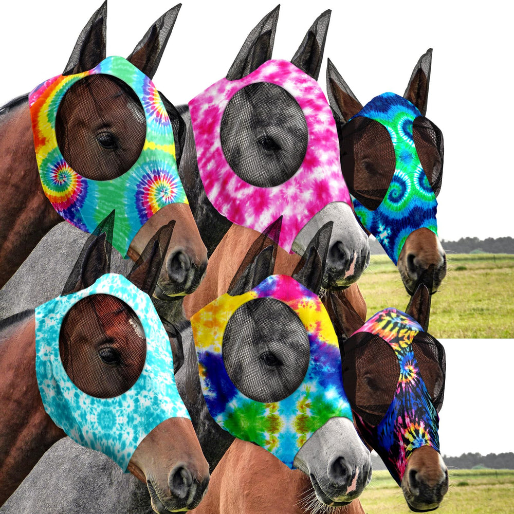 Chunful masque mouches chevaux – oreille et tie-dye pour ventilation et style.