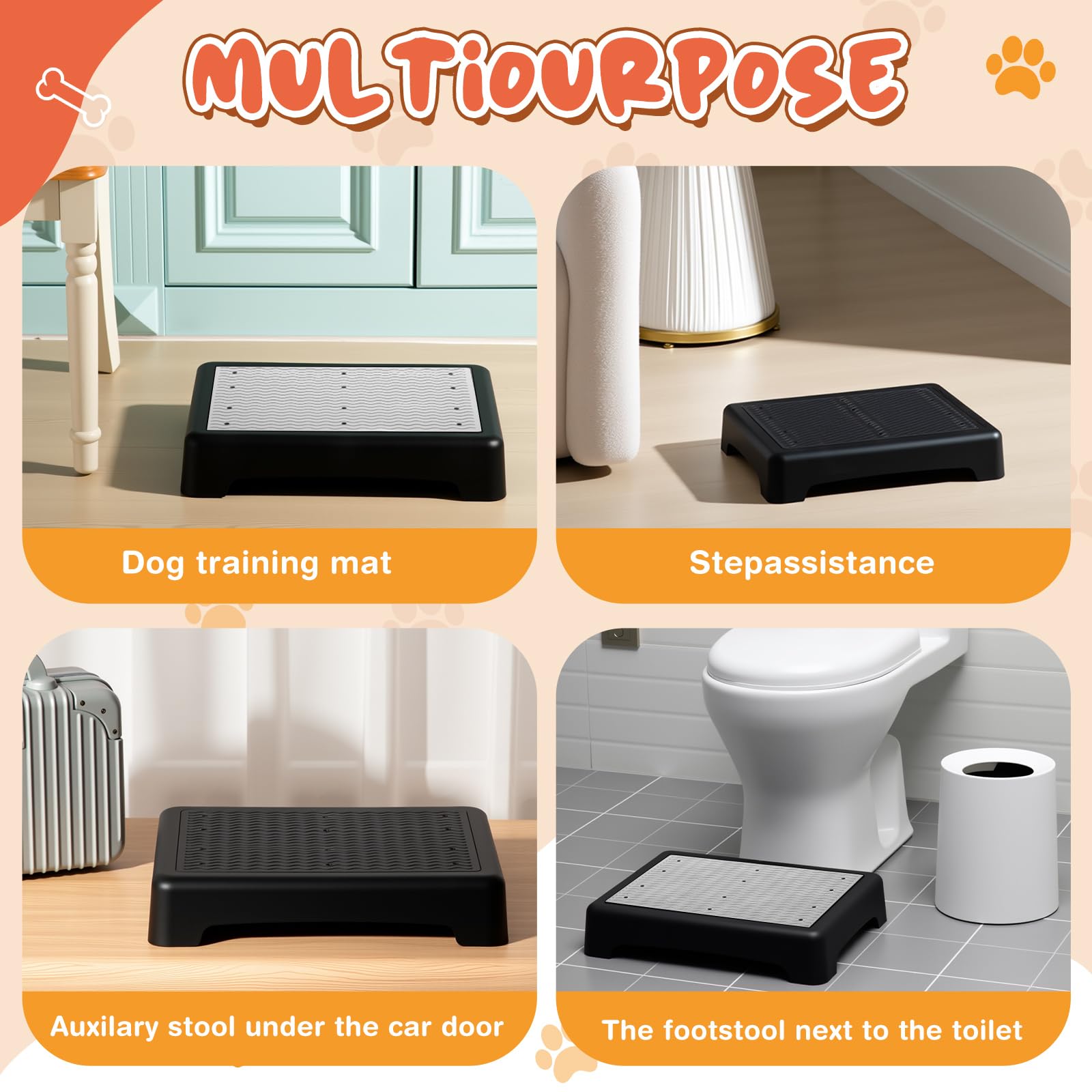 Chunful plateforme d’entraînement chien, pieds en caoutchouc pour stabilité.