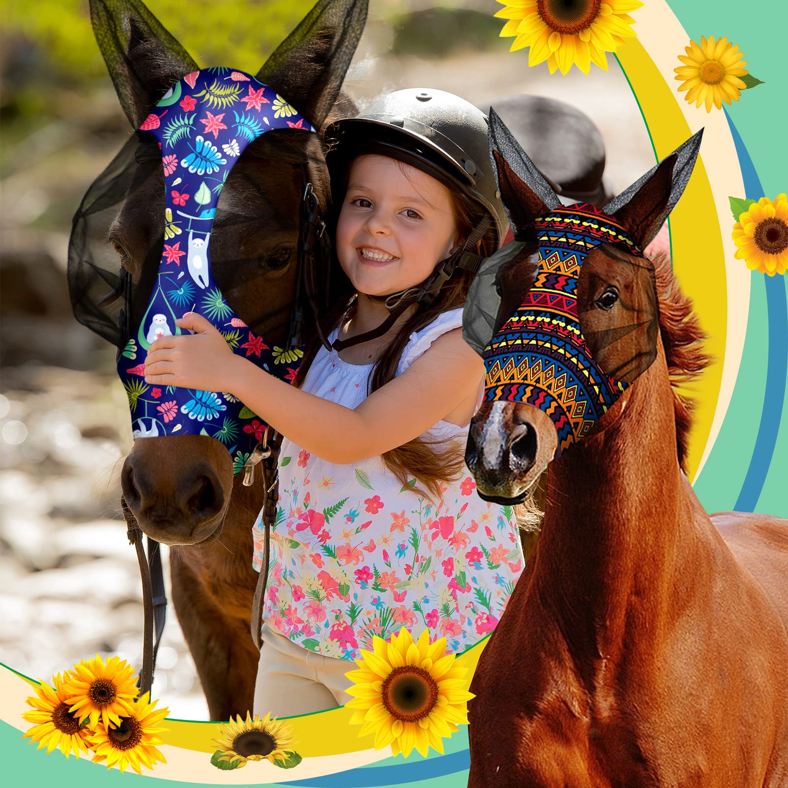 Chunful protection UV masque cheval, ideale pour jours en plein air.