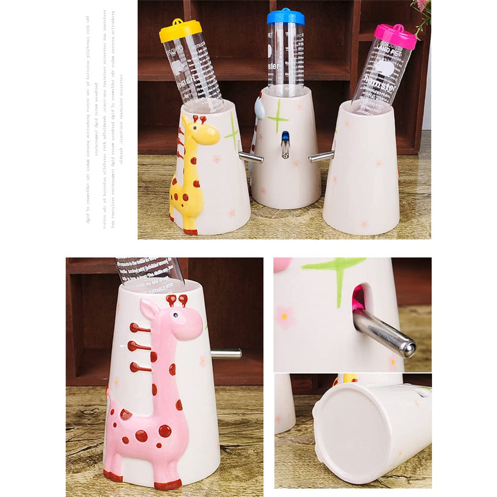 CHUQIANTONG bouteille eau hamster, base céramique rose, présentation produit