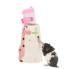 CHUQIANTONG bouteille eau hamster, base céramique rose, pratique et stable