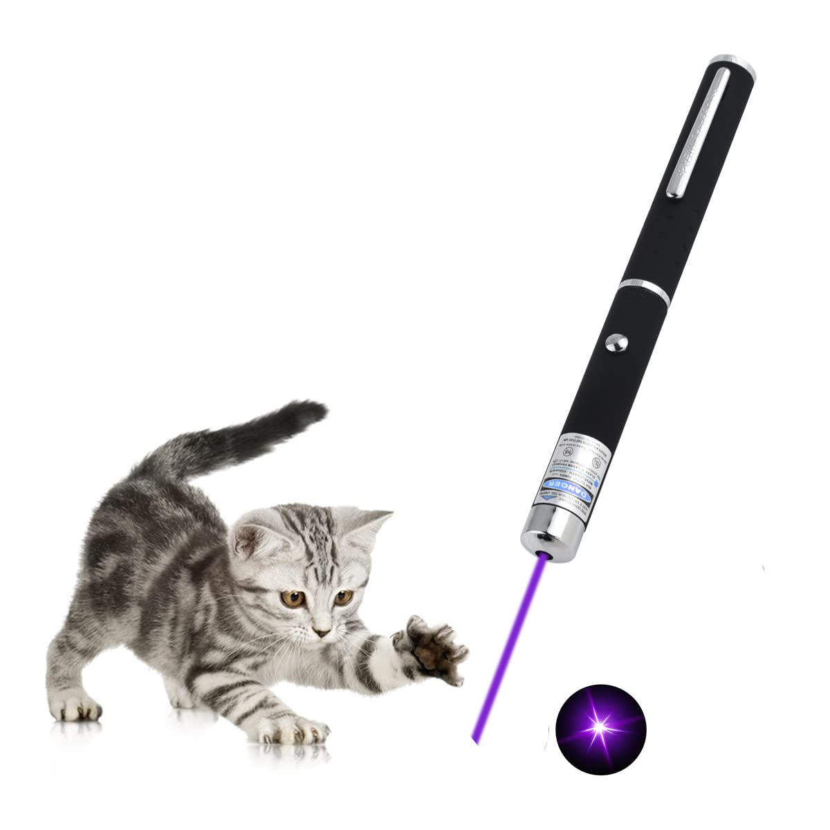 CHUQIANTONG pointeur laser pour chats avec clip pratique et portable.