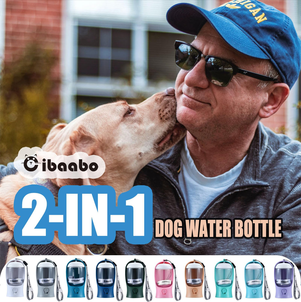 Bouteille Cibaabo 300 ml, idéale pour sorties quotidiennes et petits chiens.
