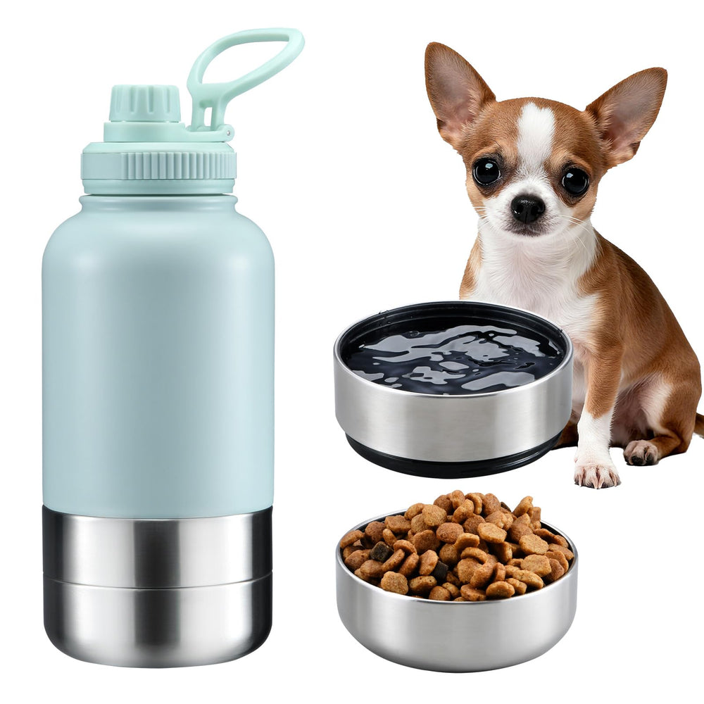 Bouteille d'eau Cibaabo isolante 32oz pour chien, garde l'eau fraîche lors des balades.