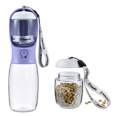 Gourde Cibaabo pour chien avec conteneur alimentaire 300 ml, pratique en promenade.
