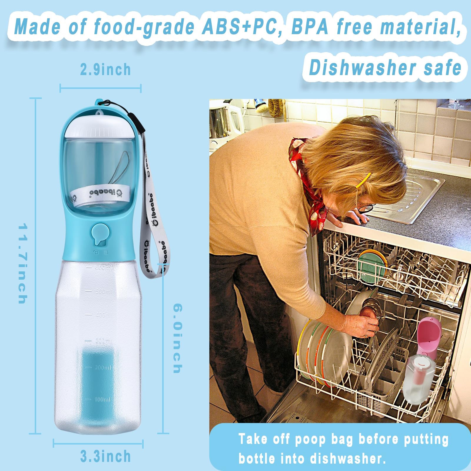 Matériaux sans BPA et nettoyage facile, compatible lave-vaisselle.