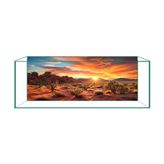 Fond désert coucher de soleil CICK SEED pour aquarium, effet réaliste.