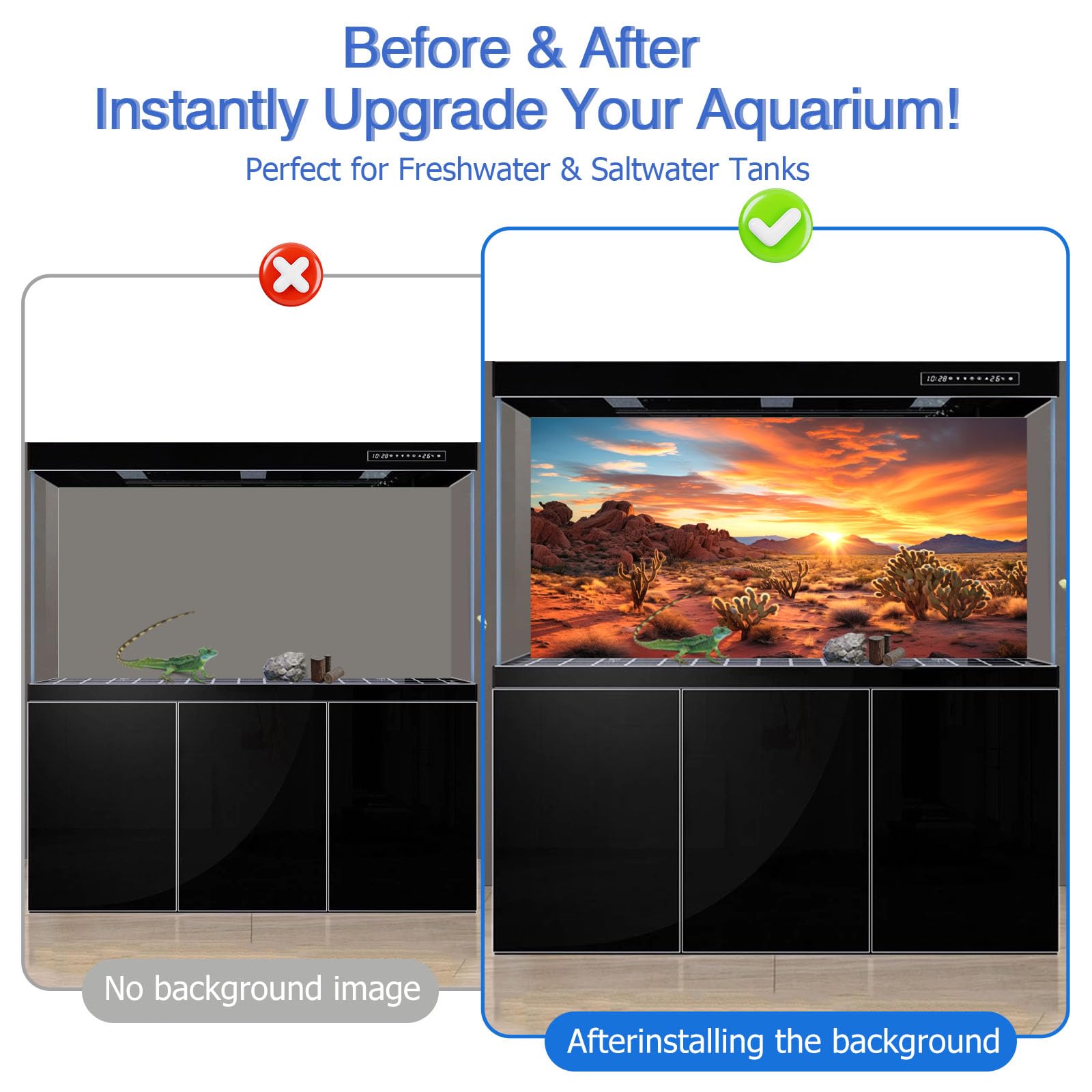 Fond désert coucher de soleil pour terrarium par CICK SEED, ambiance naturelle.