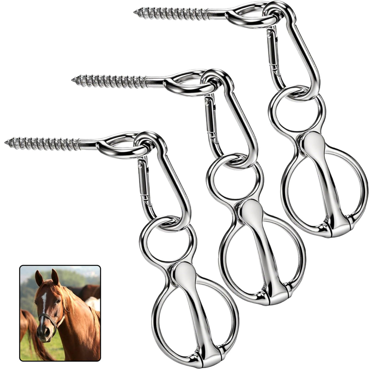 Cididu tie ring magnetique pour cheval, attache rapide sans noeud et securite.