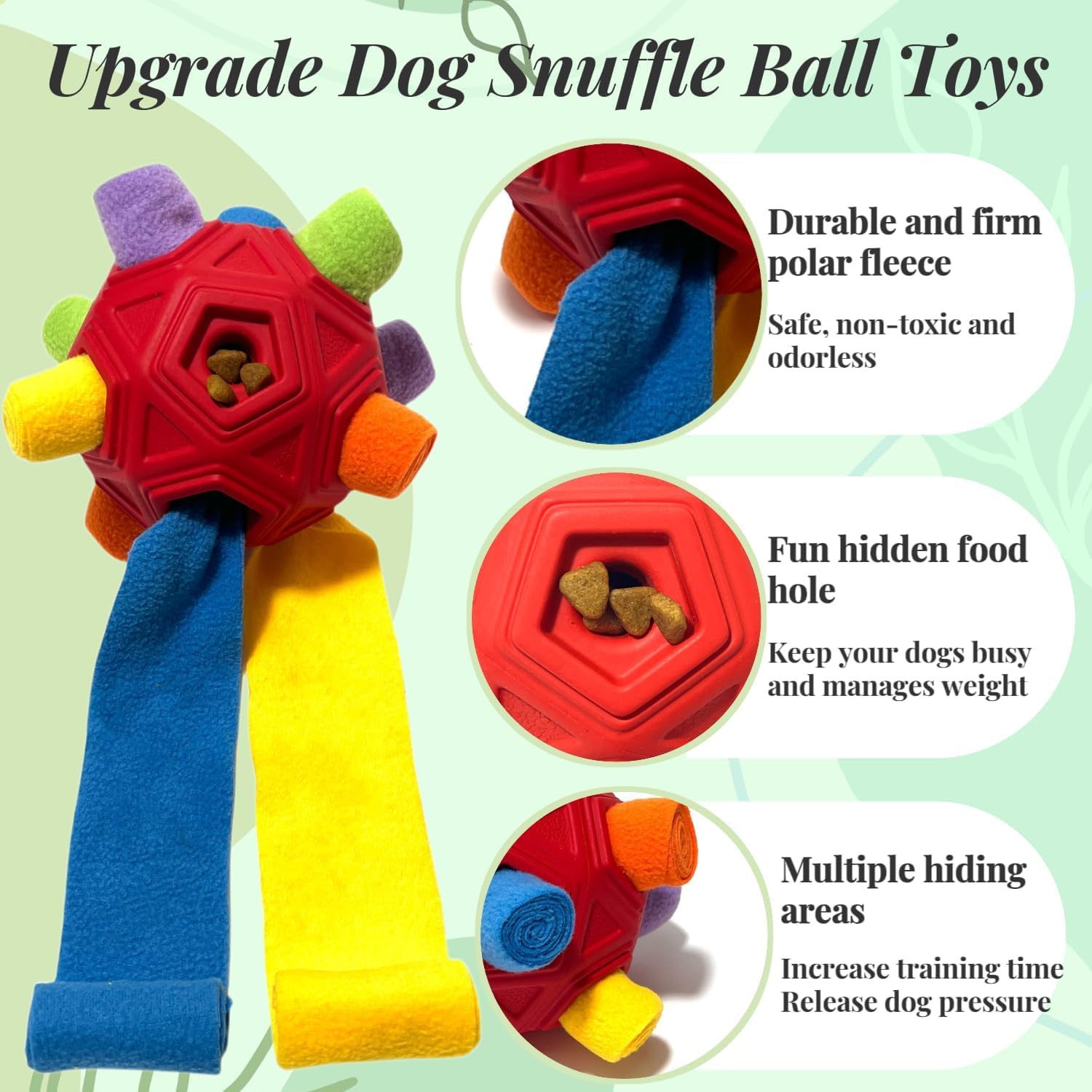 CIIVURR Snuffle Ball texture douce en caoutchouc, prise confortable et sûre.