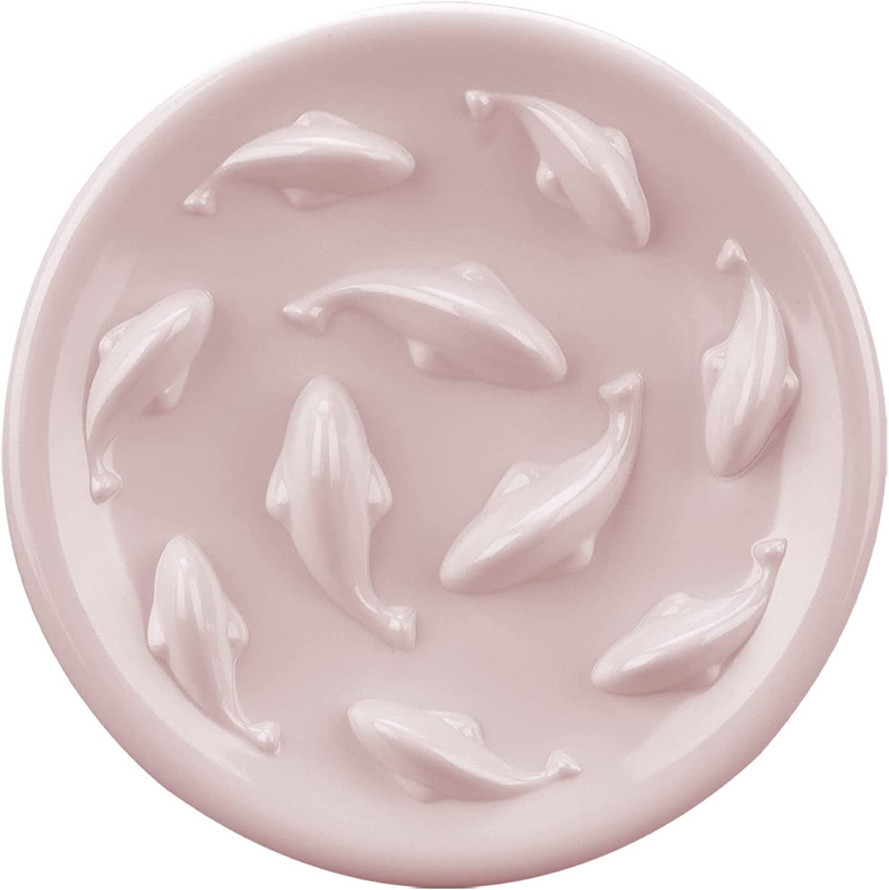 Bol Cilkus ralentisseur pour chat, design poisson rose, idéal pour manger lentement.