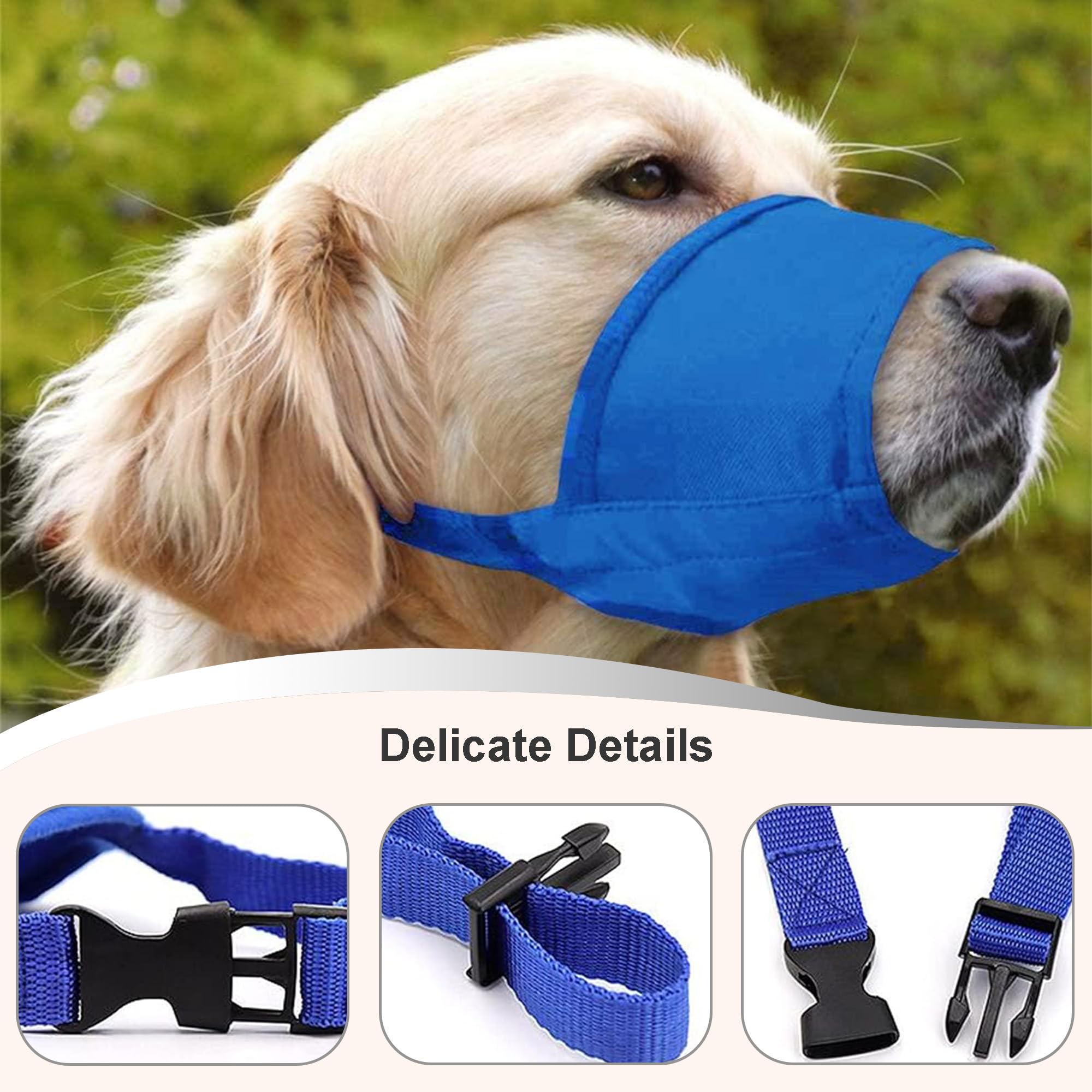 Muselière Cilkus pour chien, oxford bleu, durable et facile à nettoyer.