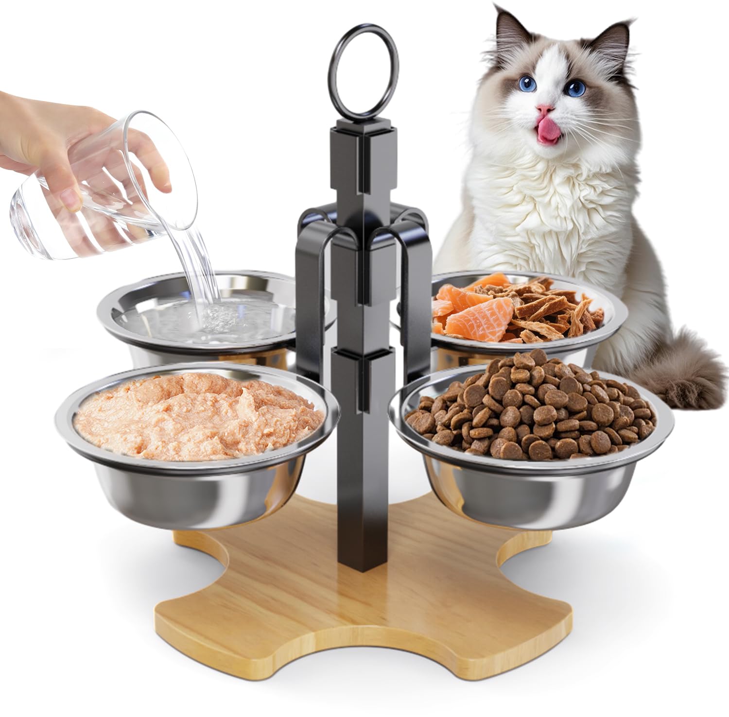 CILXGQLN bol chat elevé hauteur reglable 3 niveaux, repas confortables.
