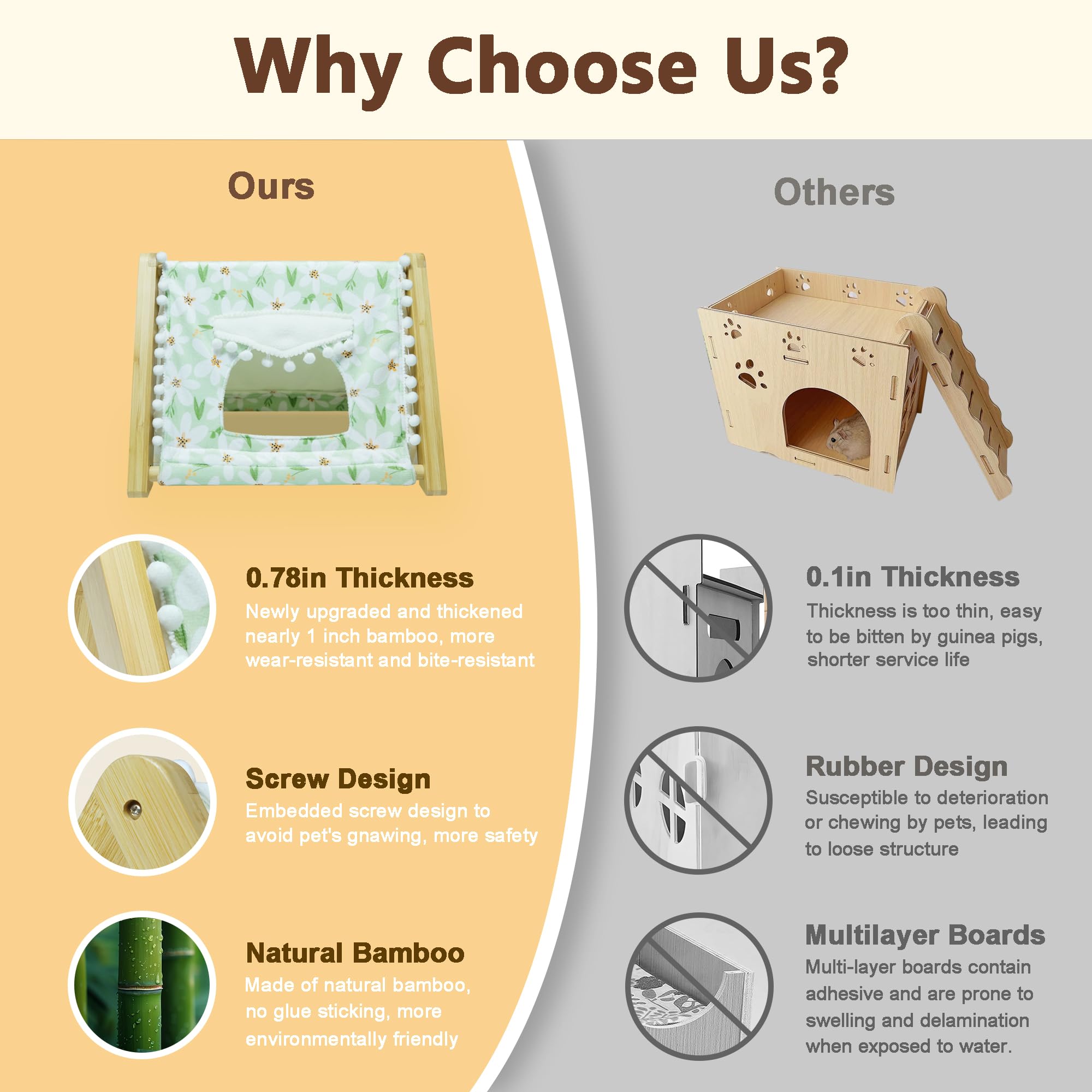 Cimiycob tunnel bambou double canaux: exploration multi-angle pour animaux.