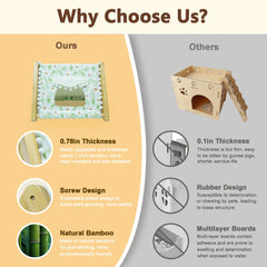 Cimiycob tunnel bambou double canaux: exploration multi-angle pour animaux.
