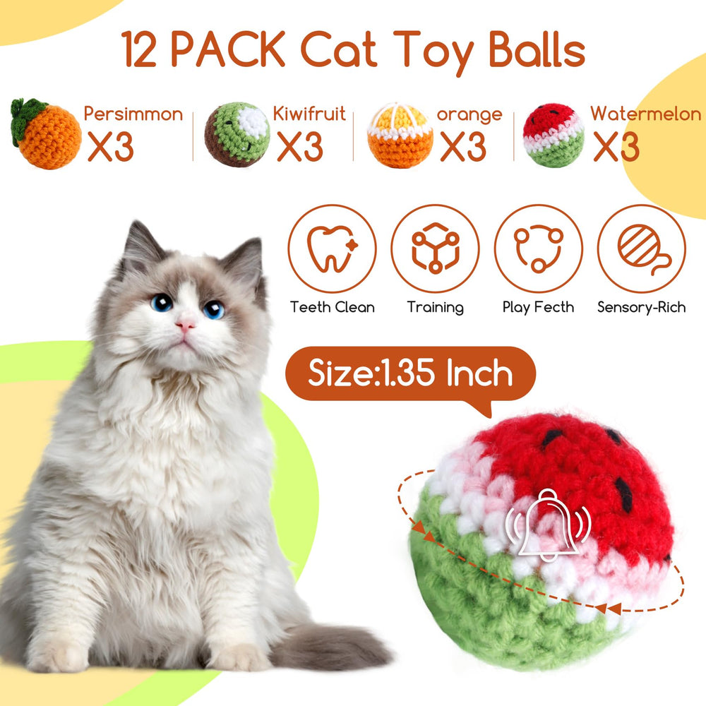 Balles chat Cipsken forme fruit colourées pour chasses intérieures.