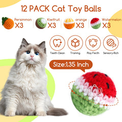 Balles chat Cipsken forme fruit colourées pour chasses intérieures.
