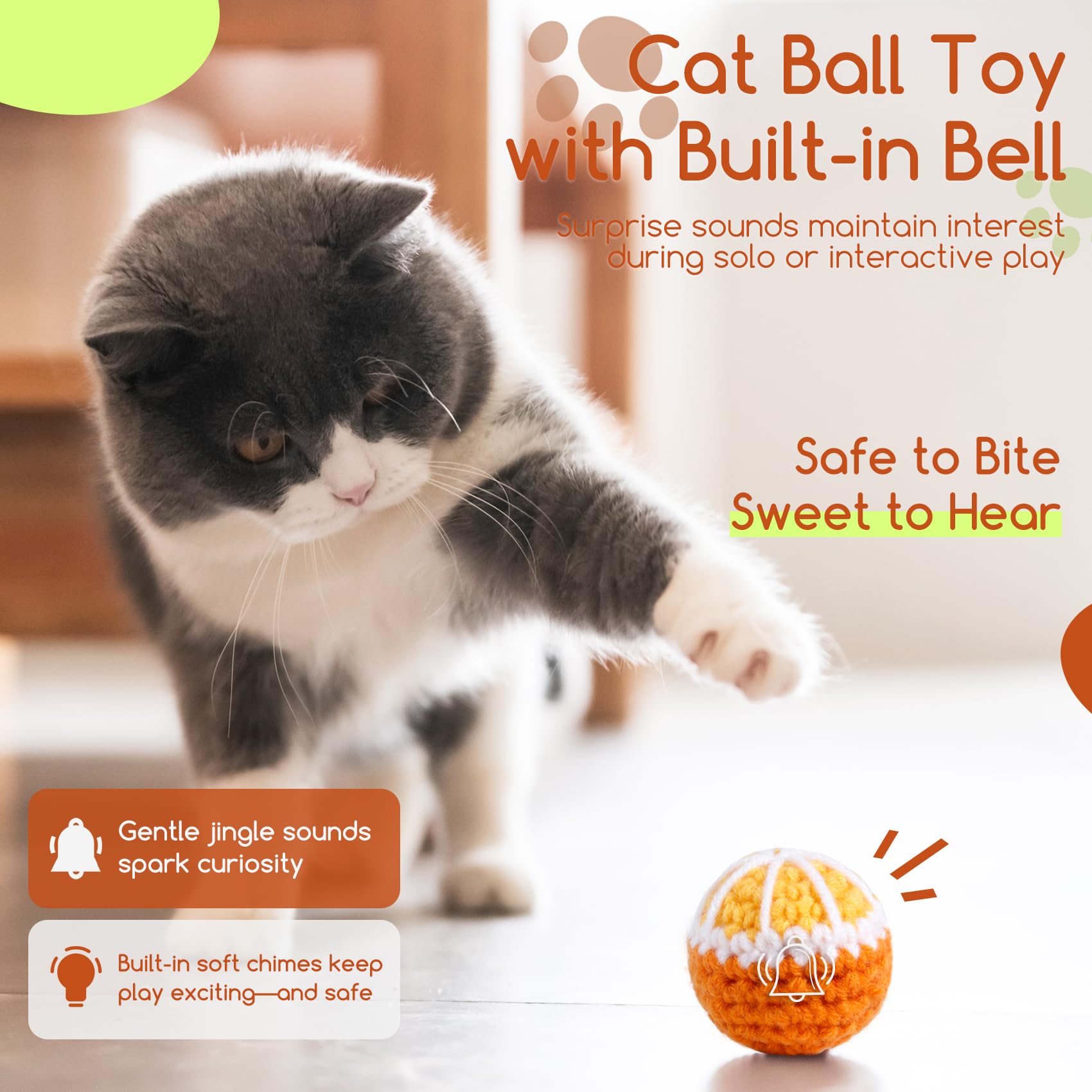 Lot de 12 balles Cipsken pour l’amusement quotidien des chats.