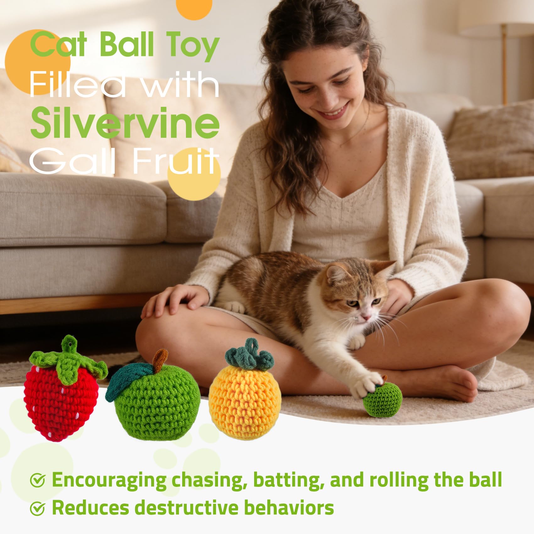 Balle-jouet Cipsken en silvervine, forme violette pour l’interaction.