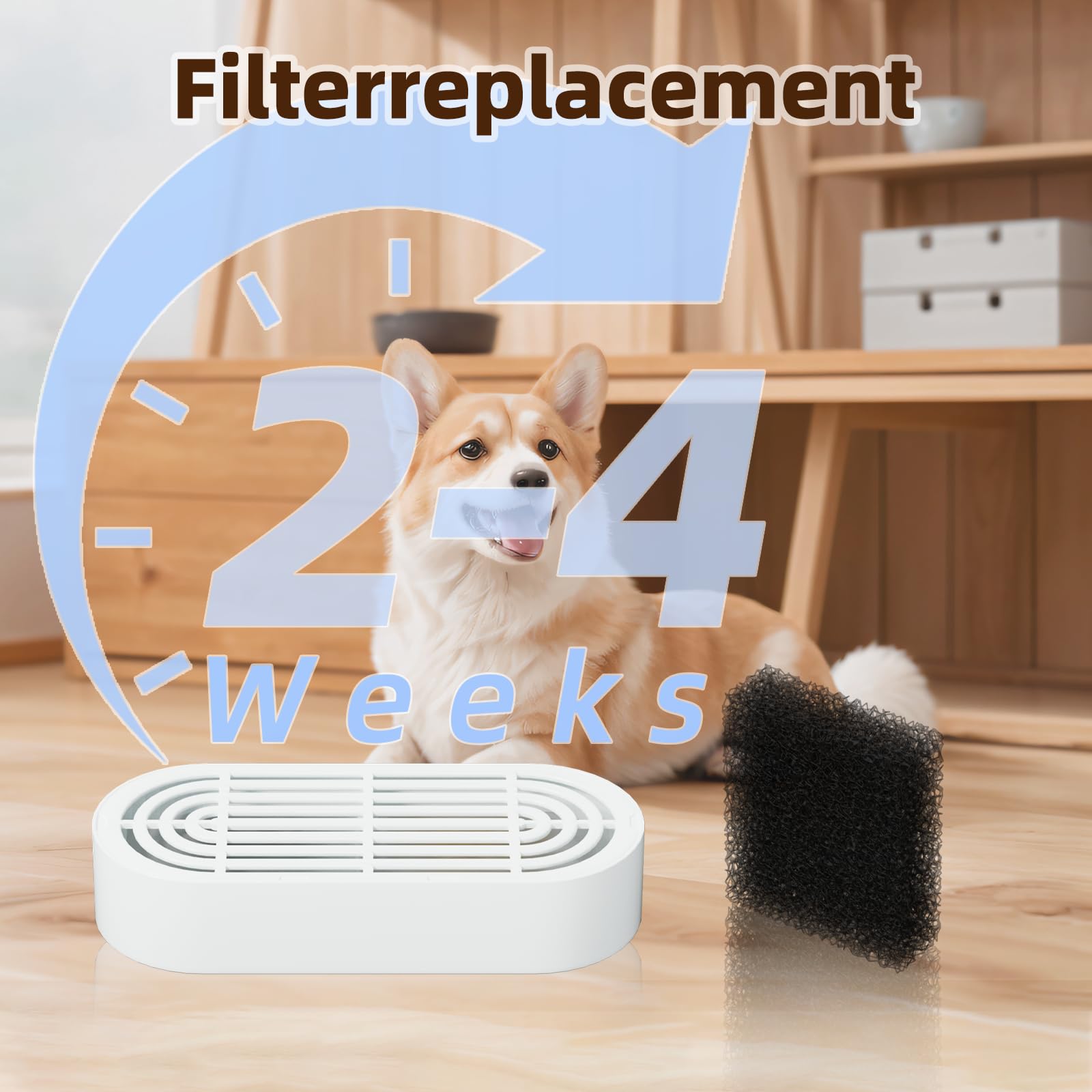 CITIZILI fontaine-eau-chien-niveau-eau-indicateur: repère clair pour le réapprovisionnement.
