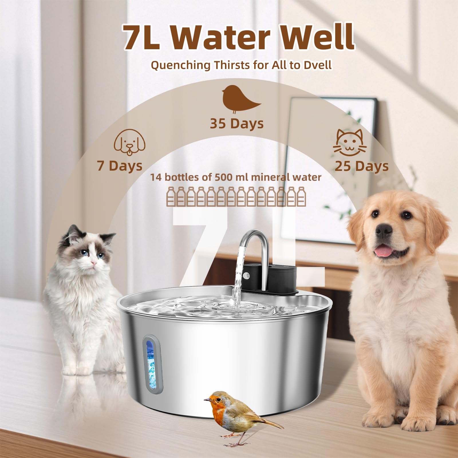 Citizili fontaine-inox-304 durabilite et hygiene elevées pour l'eau des animaux.