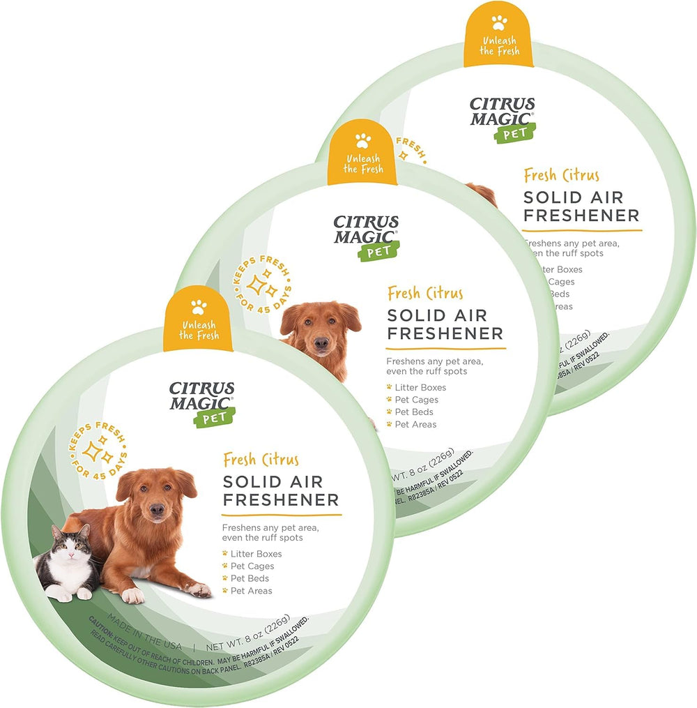 Bloc odorant Citrus Magic pour animaux, lot de 3, contrôle durable des odeurs.