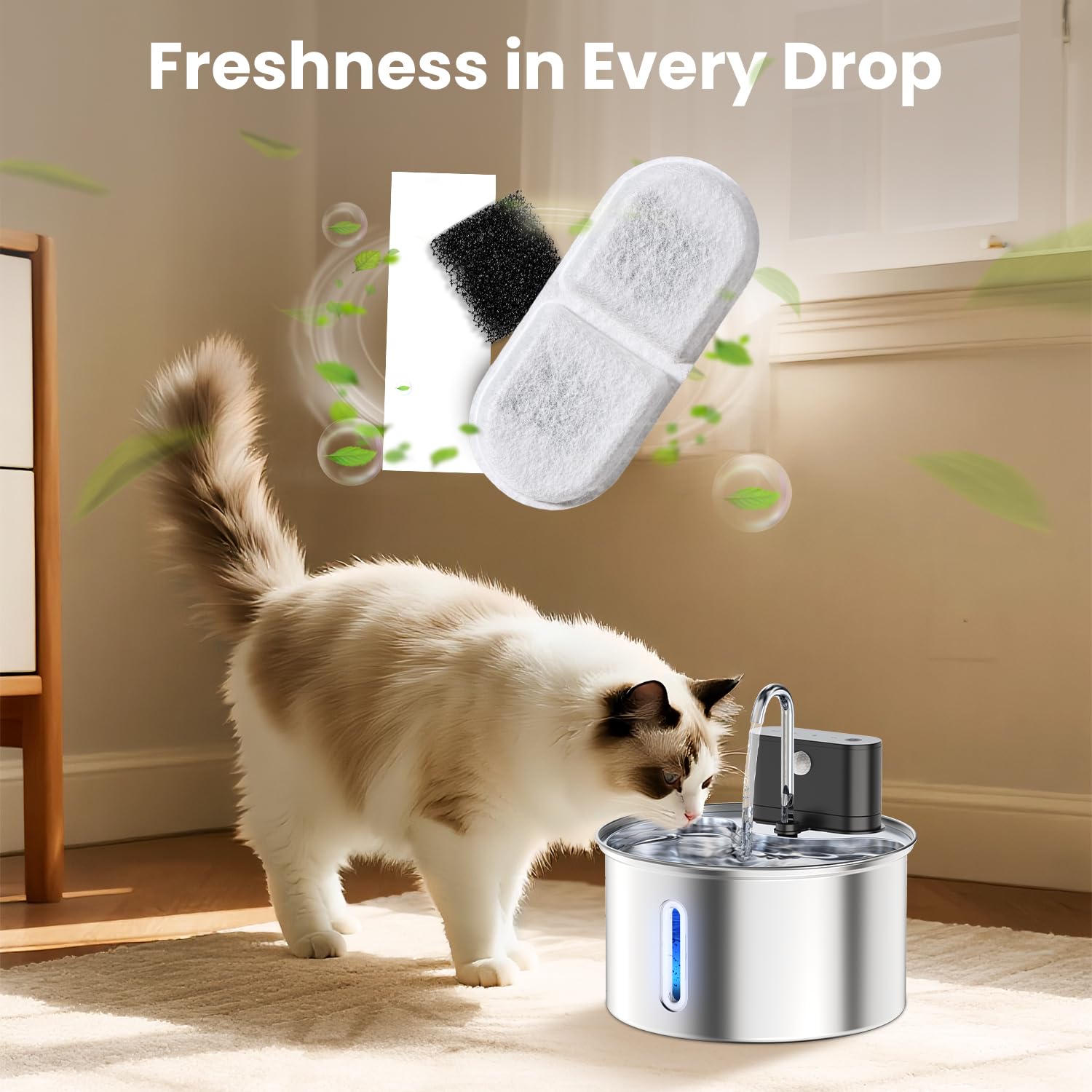 CityFlee filtre-fontaine-chat-hydratation-animaux soutient l'hydratation quotidienne des chats et chiens.