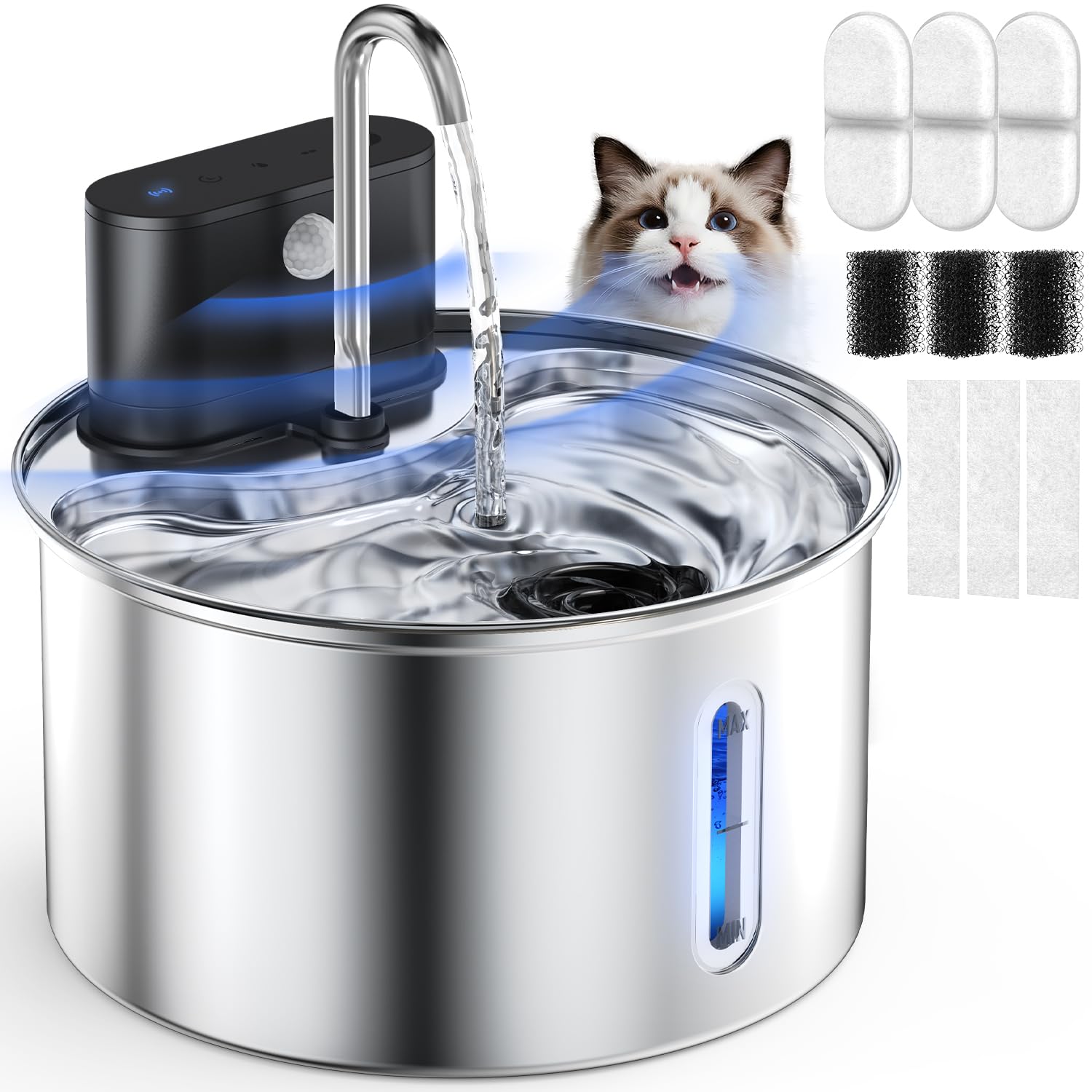 Cityflee fontaine eau chat sans-fil: hydratation pratique sans câbles.