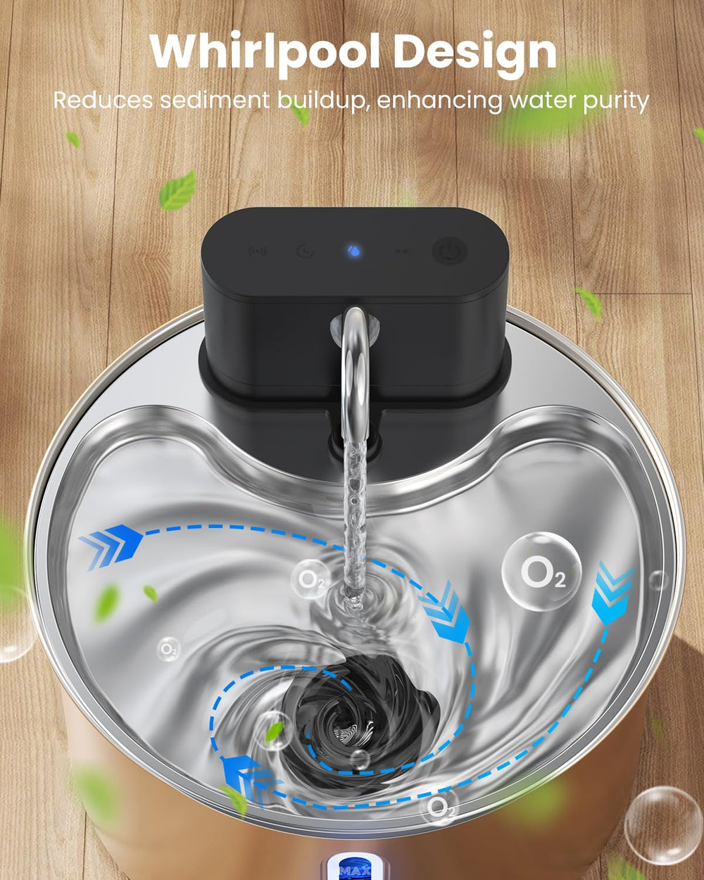 Cityflee fontaine eau tourbillon chat: eau fraîche et mouvement continu.
