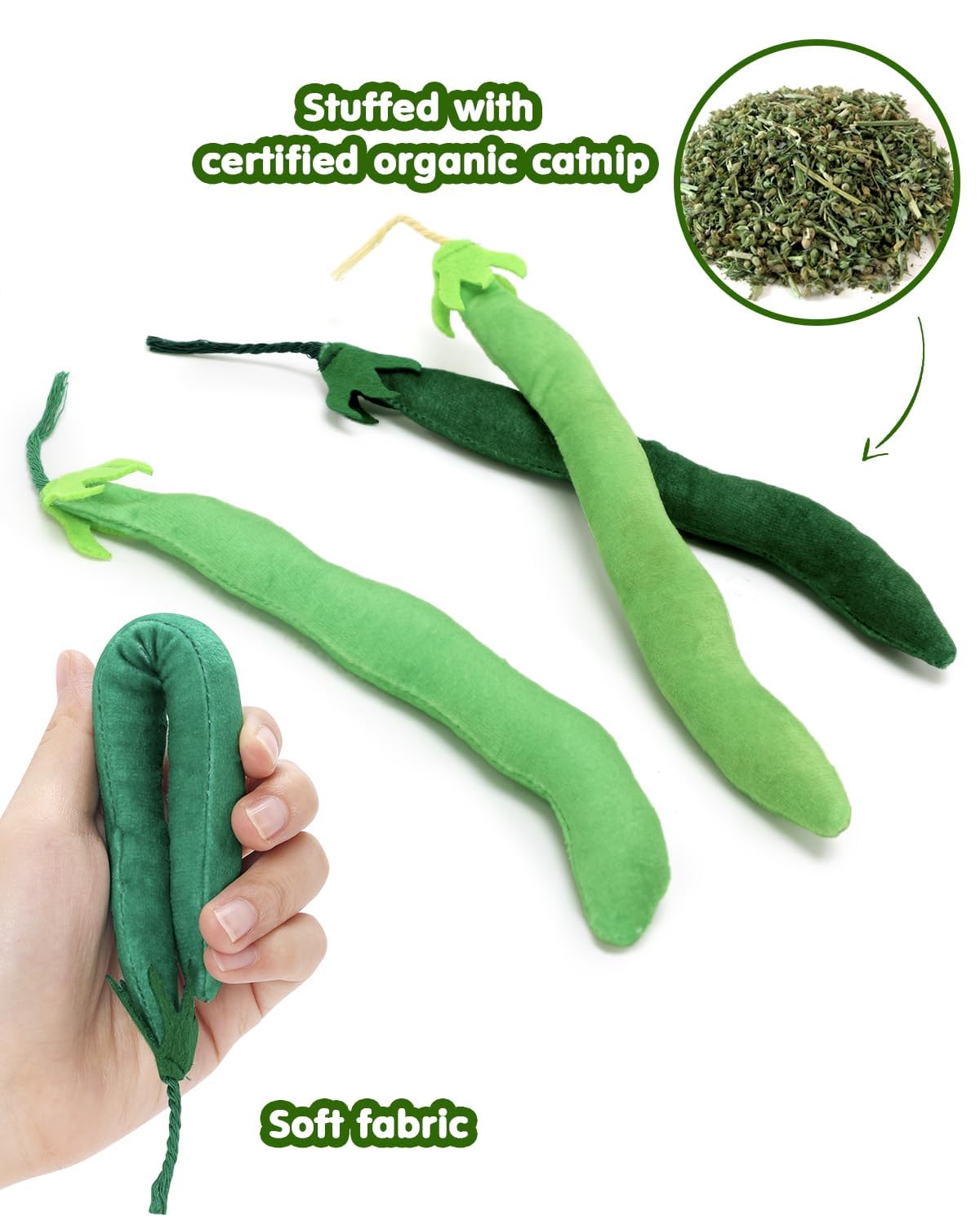 Jouet doux CiyvoLyeen, haricot vert, parfait pour mordiller et câliner