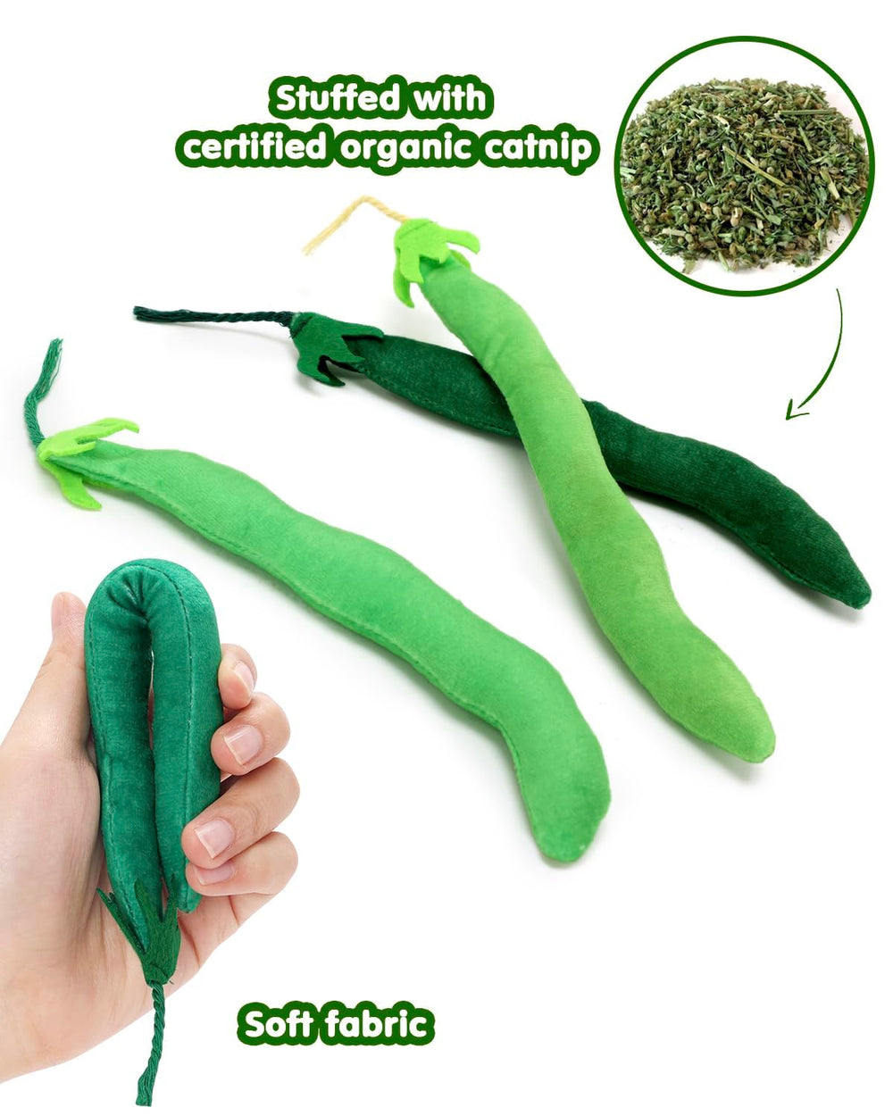 Jouet doux CiyvoLyeen, haricot vert, parfait pour mordiller et câliner