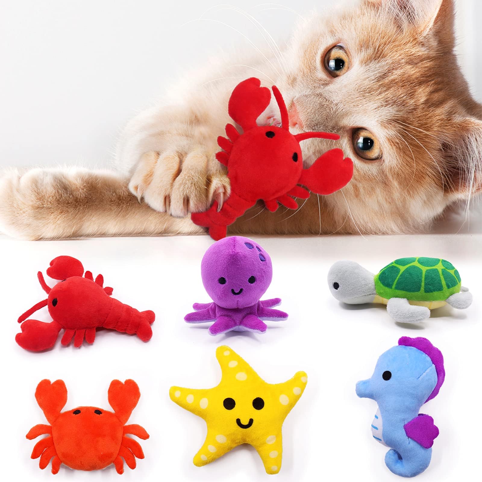Jouet langouste CiyvoLyeen pour chat, stimule l'activité et le jeu.