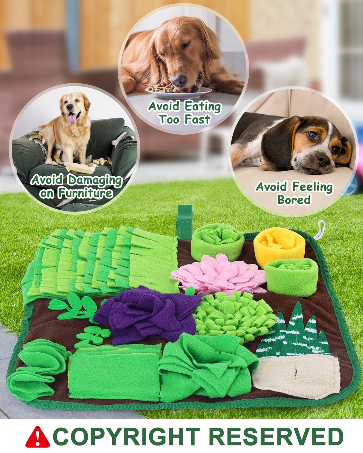 Tapis de reniflage CiyvoLyeen pour chat, enrichment et exploration sensorielle.