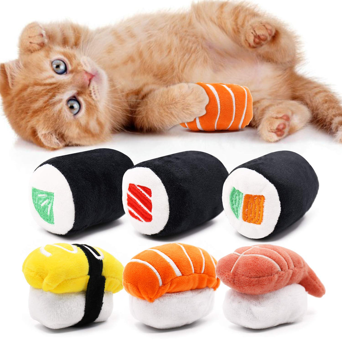 Jouet sushi thon de CiyvoLyeen, idéal pour jouer et mâcher en douceur.