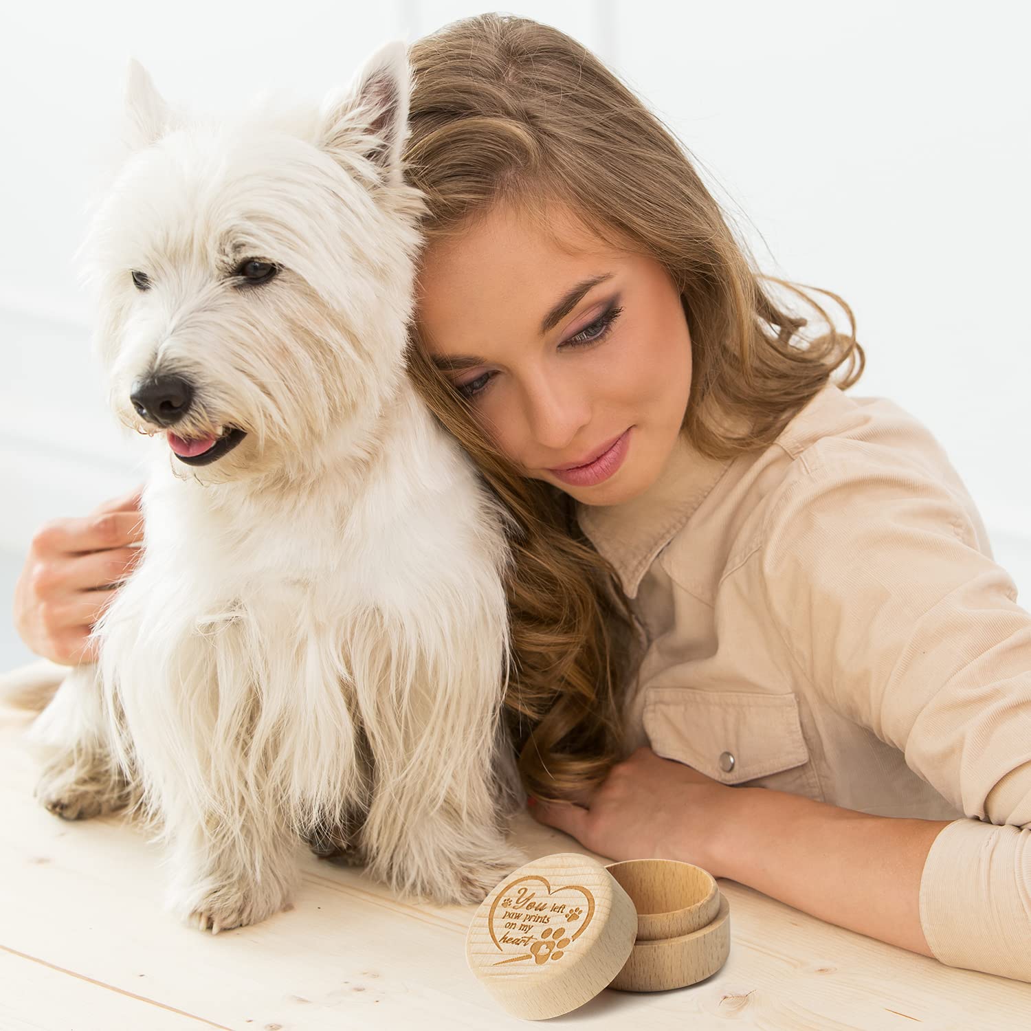 CJiangpo boite memoire chien bois : taille compacte pour rangement discret.
