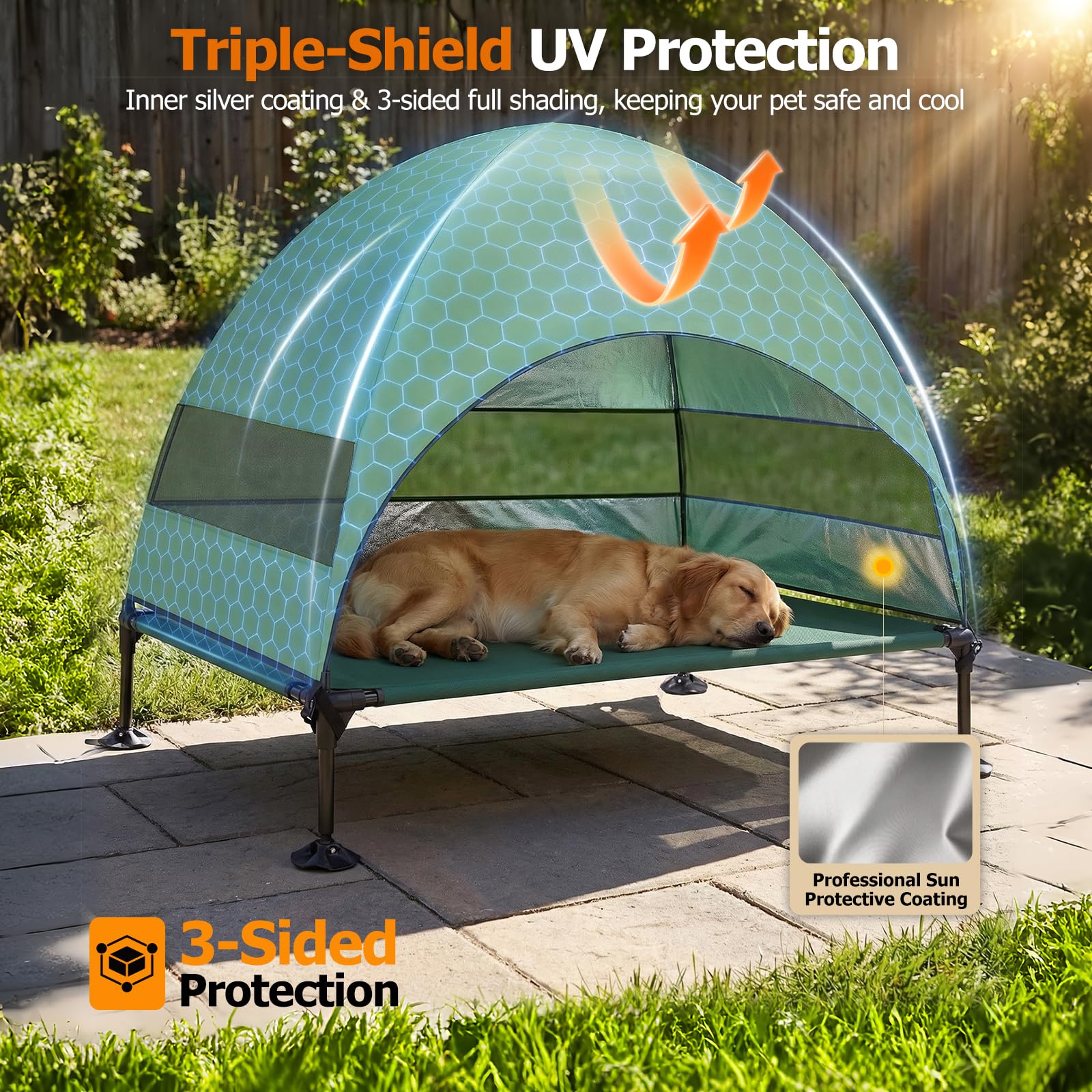 CJYMMFAN canopée UV imperméable protégeant du soleil pour chien.