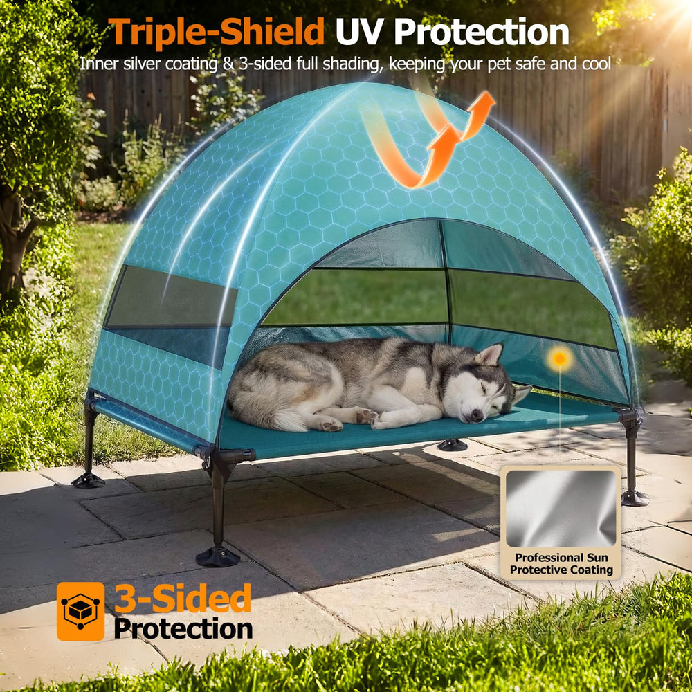 CJYMMFAN canopee impermeable et UV, offre une ombre durable.