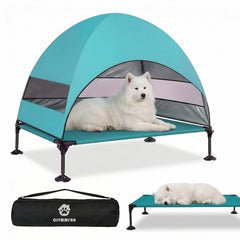 CJYMMFAN lit chien eleve avec ombre et canopee, ideal pour sorties ensoleillees.
