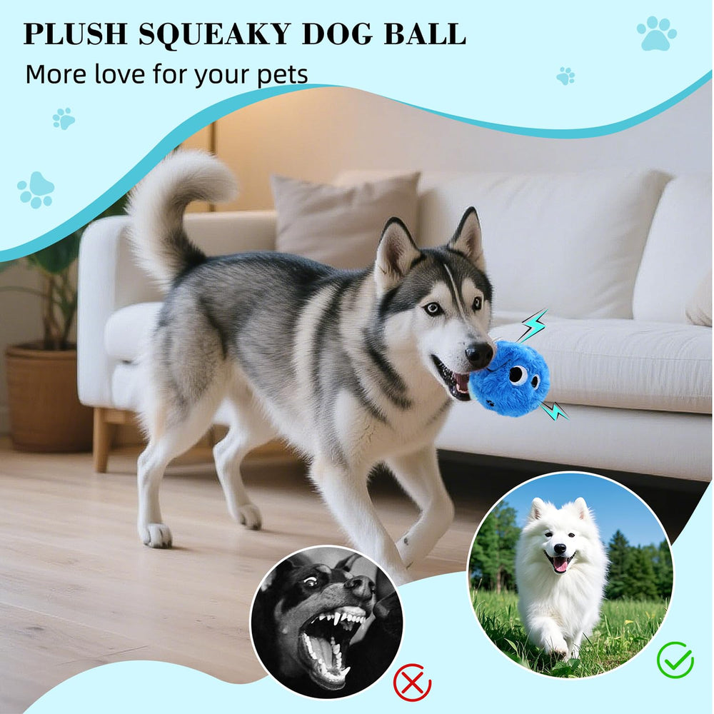 CJZJPV Boule peluche durable 3-1 pouces bleu, résistante pour l'usage quotidien.