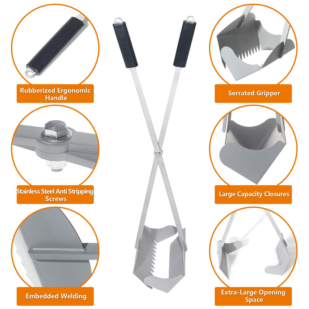CKLT ramasse-crotte avec dents inox pour une prise efficace des déjections.