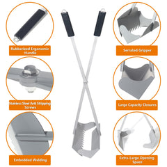 CKLT ramasse-crotte avec dents inox pour une prise efficace des déjections.